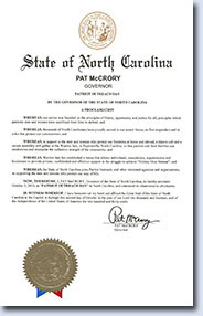 North Carolina Patriot Outreach Day Proclamation